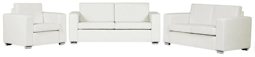 Conjunto de sofás com 6 lugares em pele branca HELSINKI Beliani