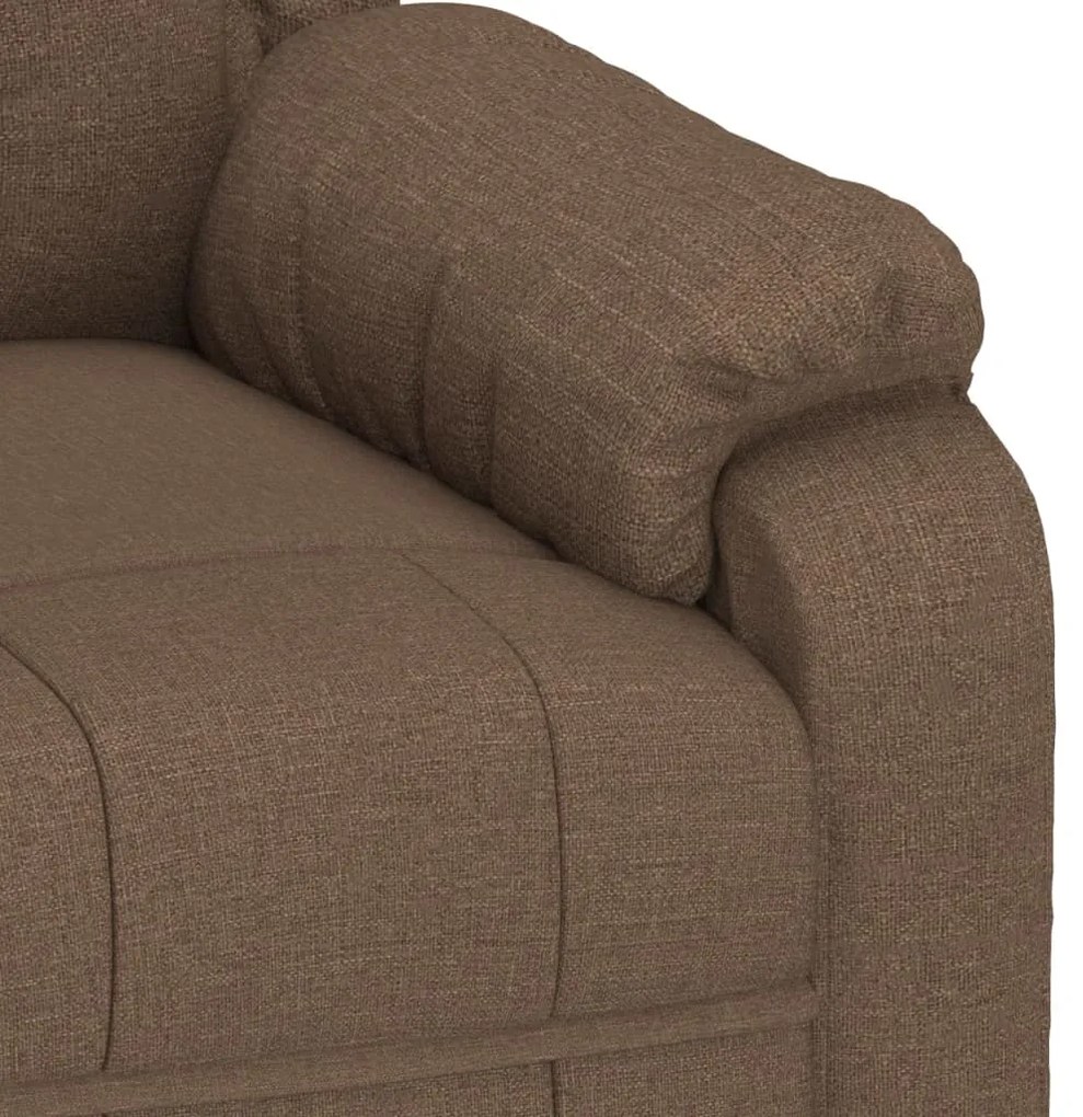 Poltrona de massagens elétrica reclinável tecido castanho