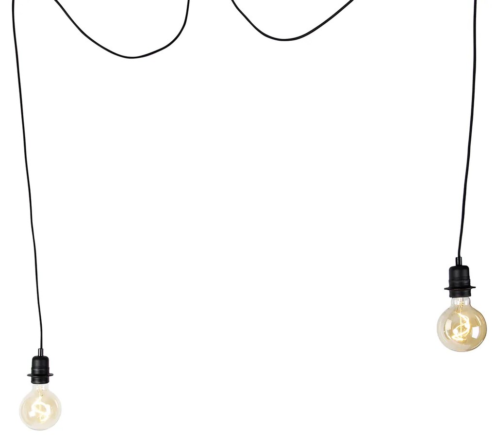 Candeeiro de suspensão preto 2 luzes - Cava Moderno