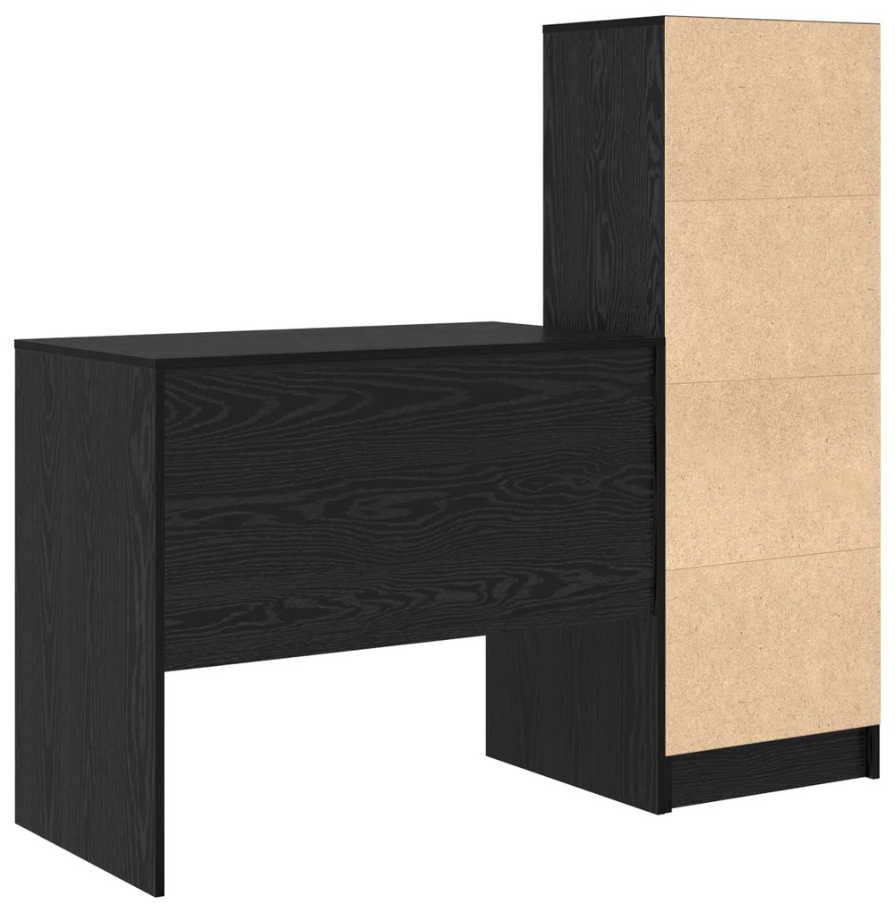 Mesa com Armazenamento Carvalho Preto Madeira Derivada