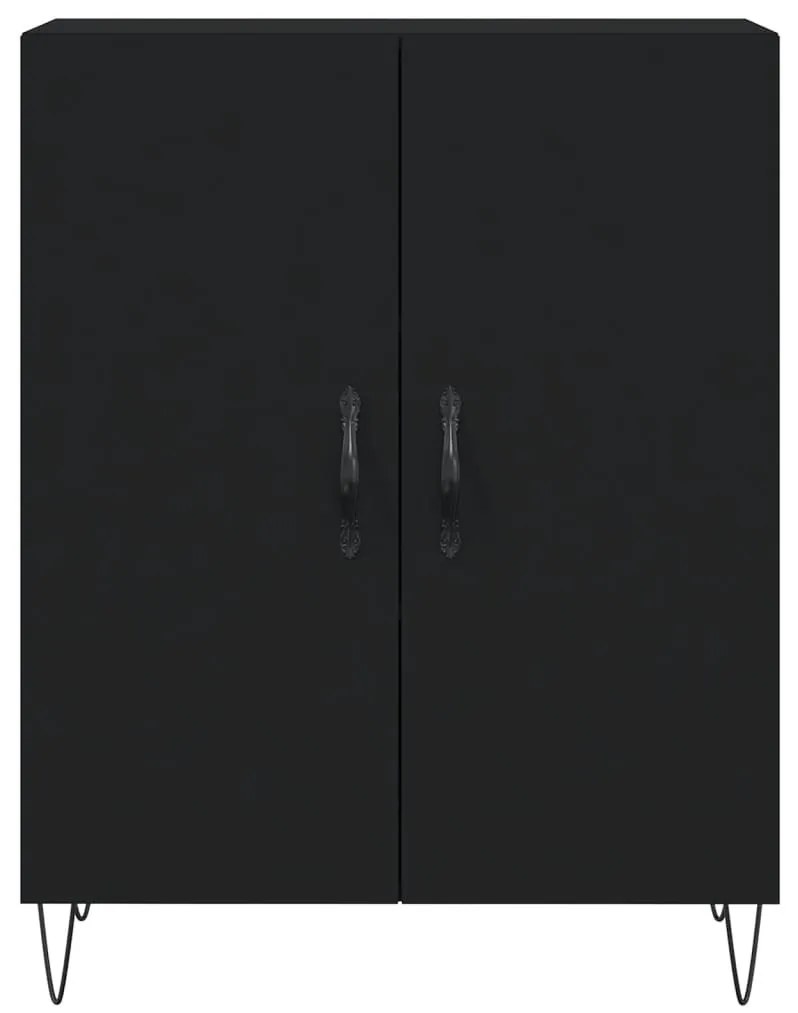 Armário alto 69,5x34x180 cm derivados de madeira preto