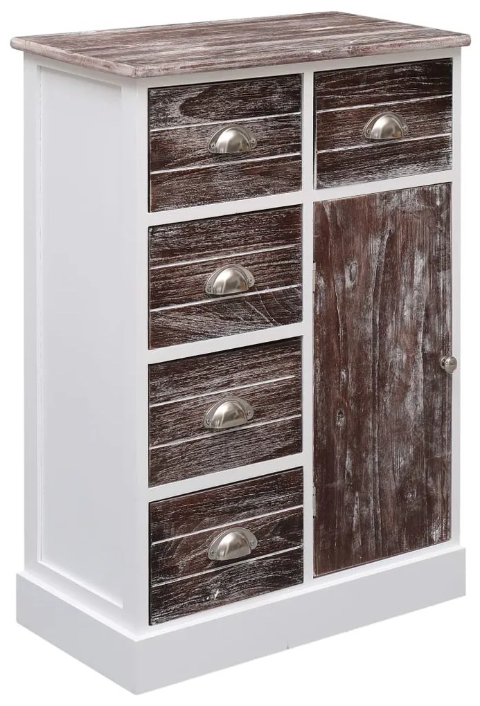 Aparador com 10 gavetas 113x30x79 cm madeira castanho