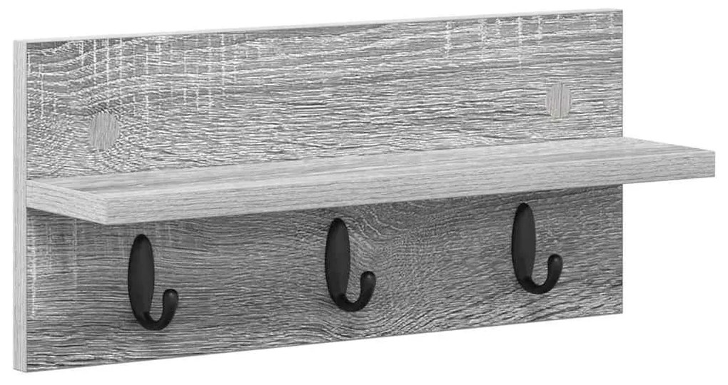 Cabideiro de Parede Sonoma cinzento 40 x 10.5 x 18 cm