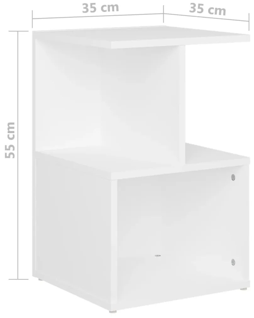 Mesas de cabeceira 2 pcs 35x35x55cm derivados de madeira branco