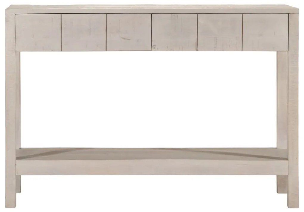 Mesa consola 110x35x75 cm madeira de mangueira maciça branco