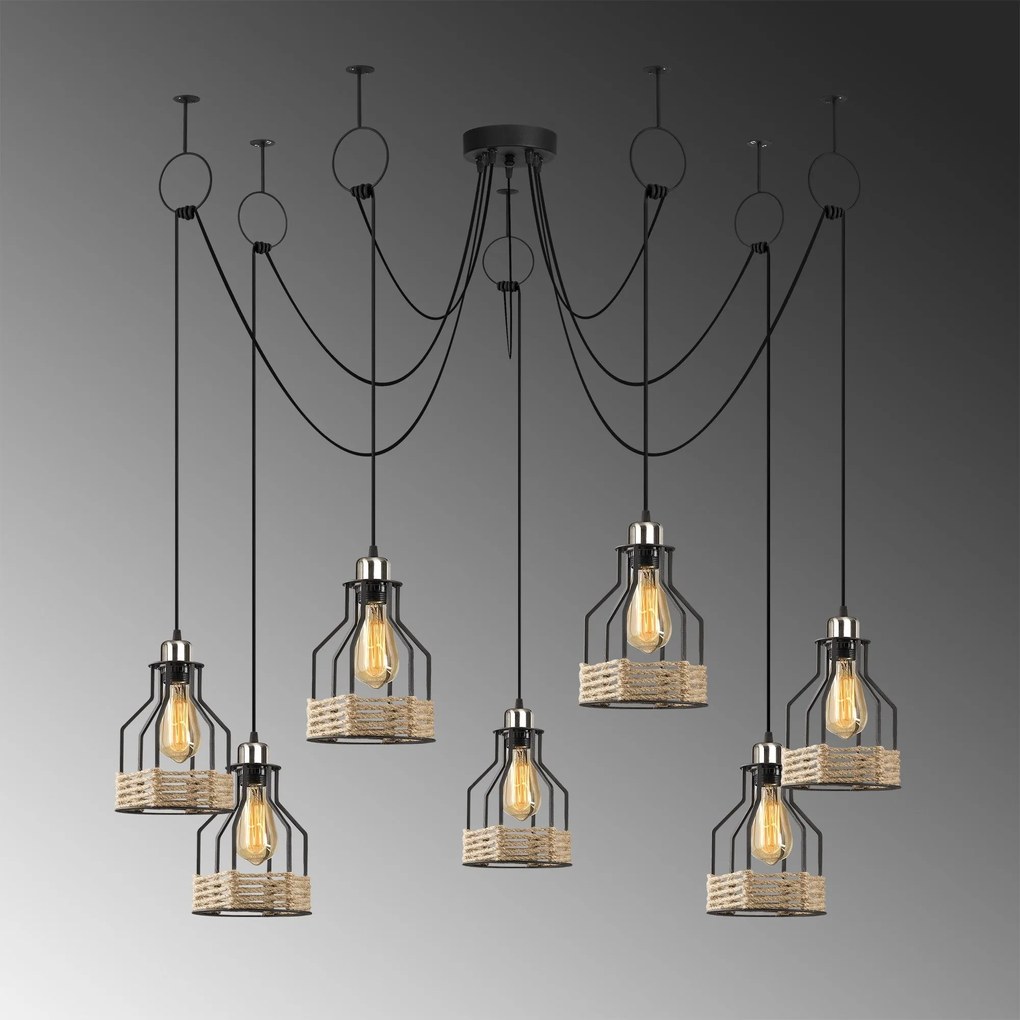 Chandelier Fiko – Preto – 137 cm x 131 cm