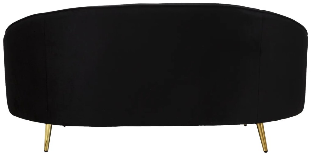 SOFÁ DE 2 LUGARES OSLO COM ALMOFADAS PRETO 148X84X68 CM