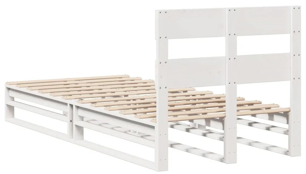 Cama sem colchão 90x190 cm madeira de pinho maciça branco