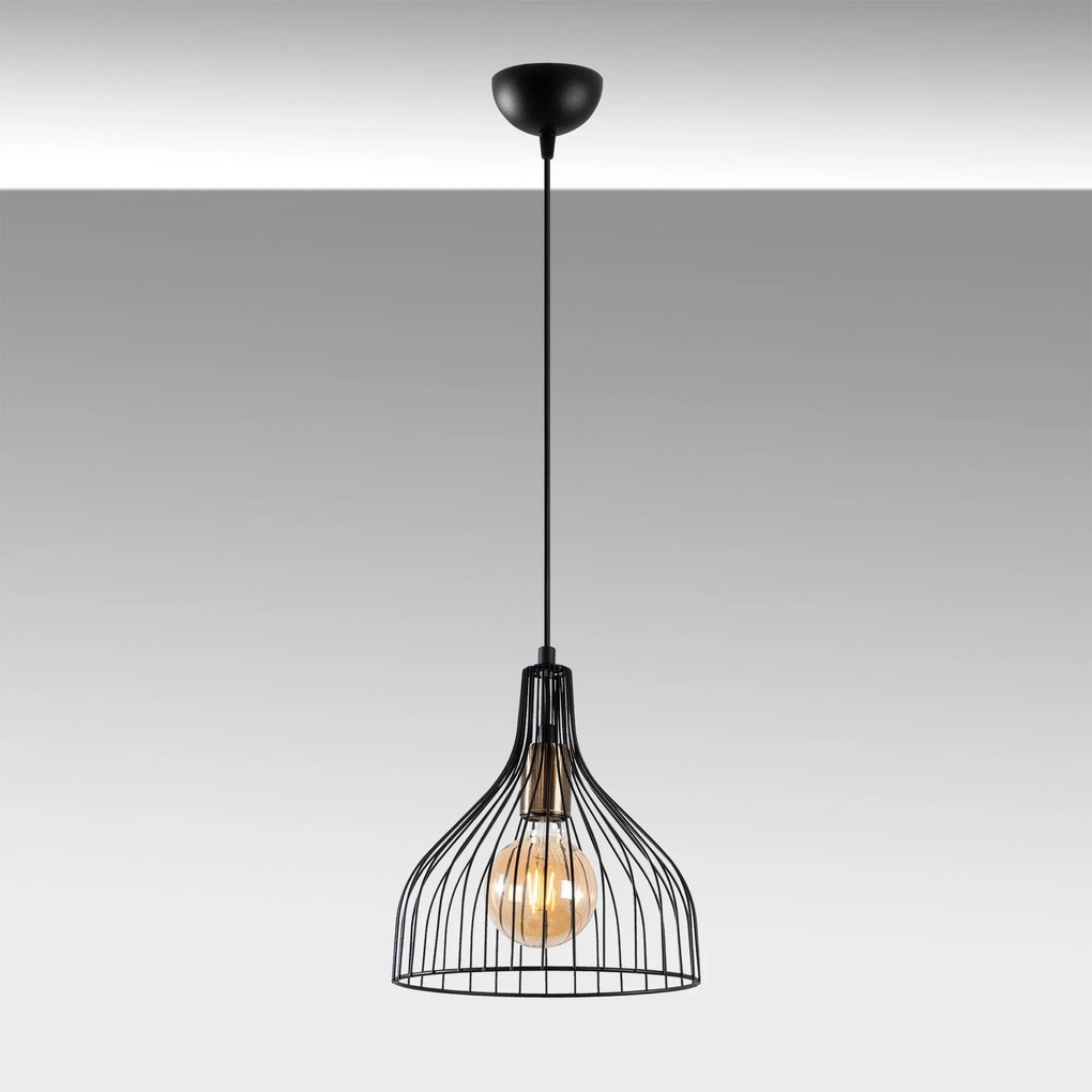 Candeeiro de Teto Cafu – Preto Antigo – 25 x 25 x 33 cm