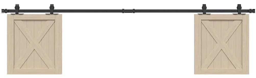 vidaXL Kit para armário deslizante aço carbono 200 cm