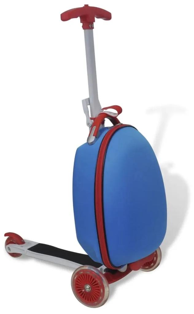 90664 vidaXL Scooter para crianças com mala azul