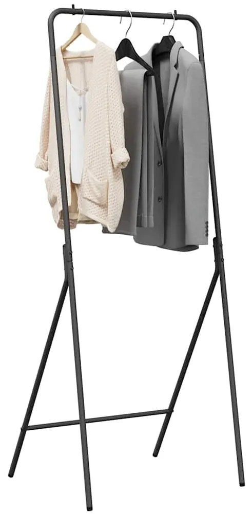 Suporte de Roupa Preto Metal Padrão Colapsável Suporte de Roupa