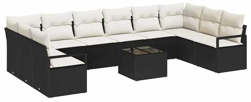 Conjunto de Sofá de Jardim de 10 Peças com Almofadas de Rattan Sintéti