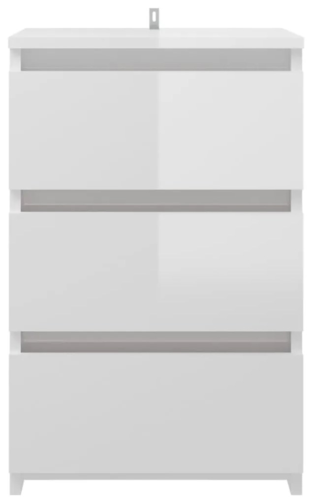 Mesas cabeceira 2 pcs derivados de madeira branco brilhante