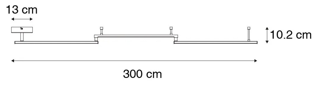 Candeeiro de teto preto 300 cm incl. LED regulável em 3 etapas - Annuschka Design