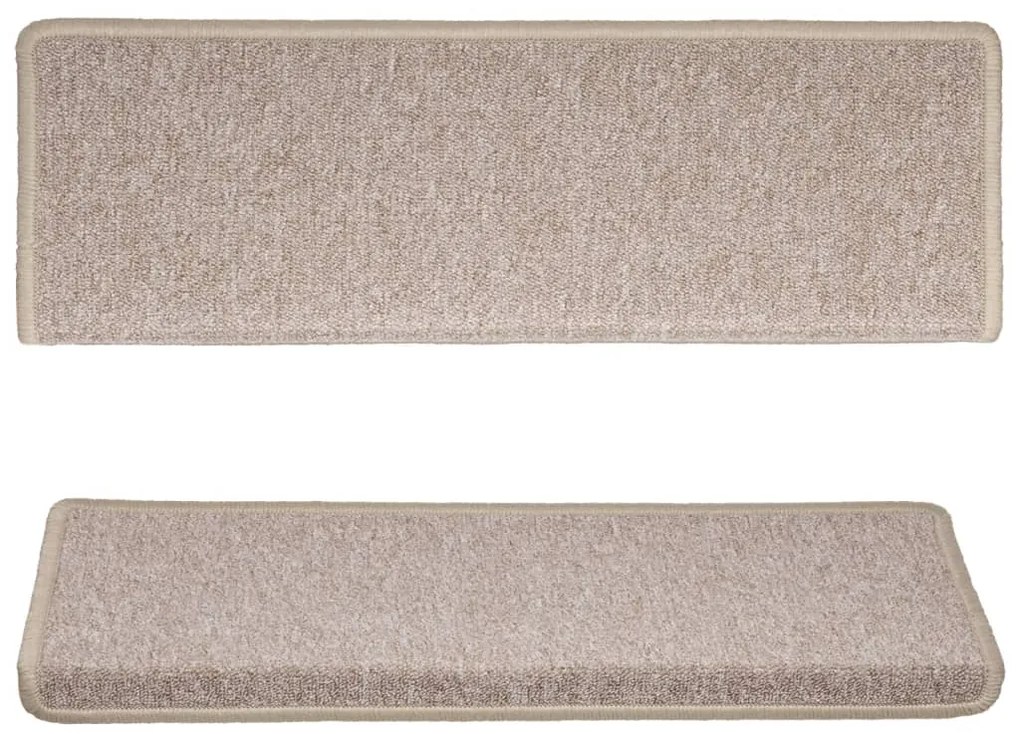 Tapete/carpete para degraus 15 pcs 65x21x4 cinzento-acastanhado