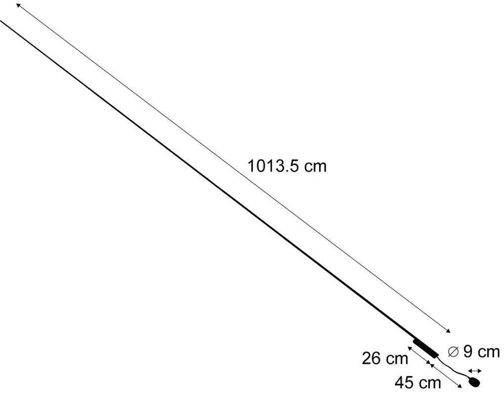 Sistema de iluminação de trilho moderno preto monofásico 1000 cm - Magnetic