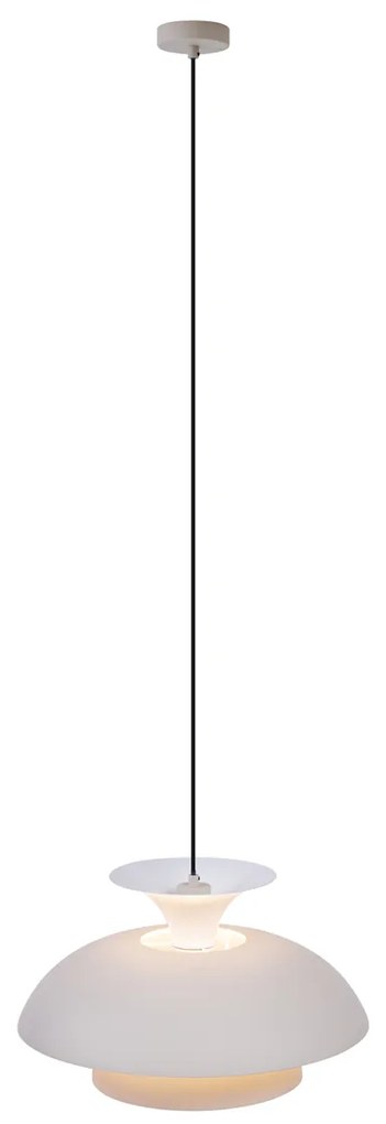 Candeeiro de Suspensão Escandinavo Bege com Interior Branco - Titus