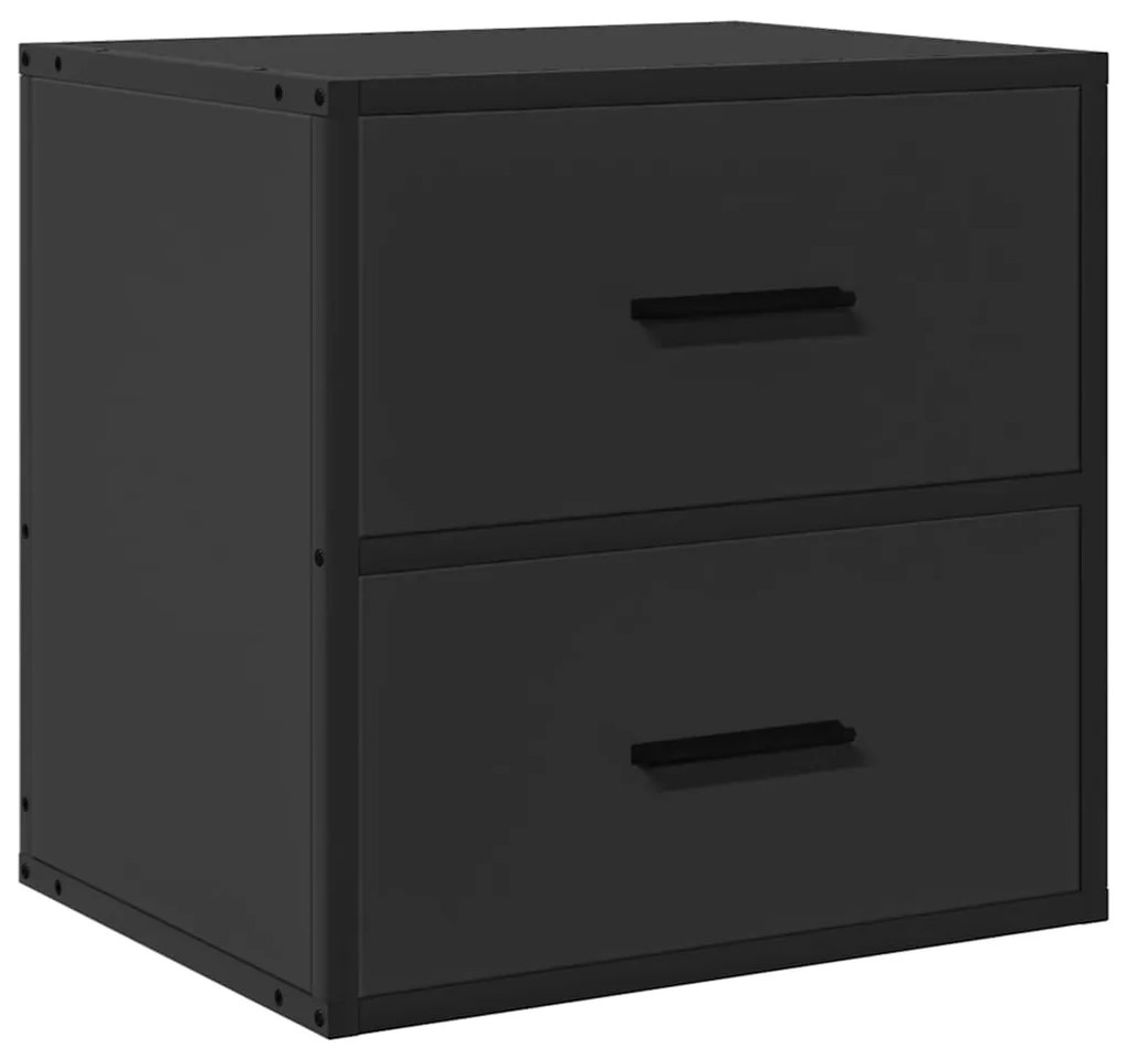 Mesas de cabeceira de parede 2 pcs 40x31x39,5 cm preto