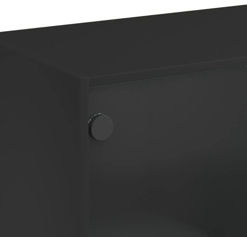 Armário alto c/ portas 68x37x142 cm derivados de madeira preto