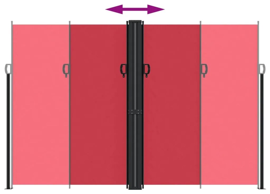 Toldo lateral retrátil 220x1200 cm vermelho