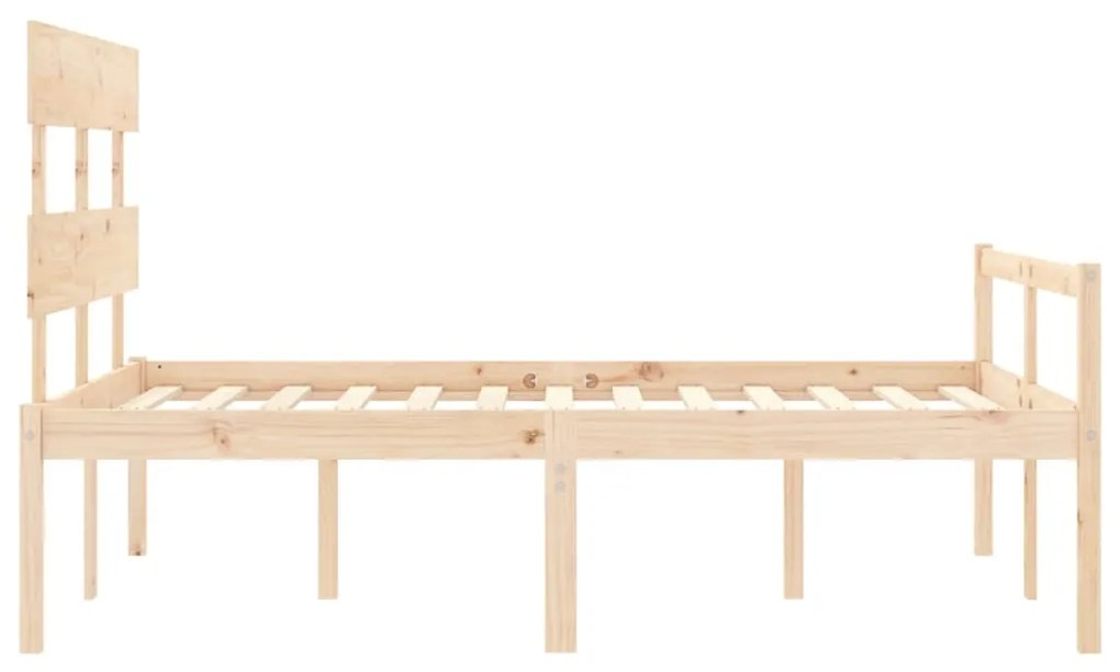 Cama para idosos com cabeceira 140x200 cm madeira maciça