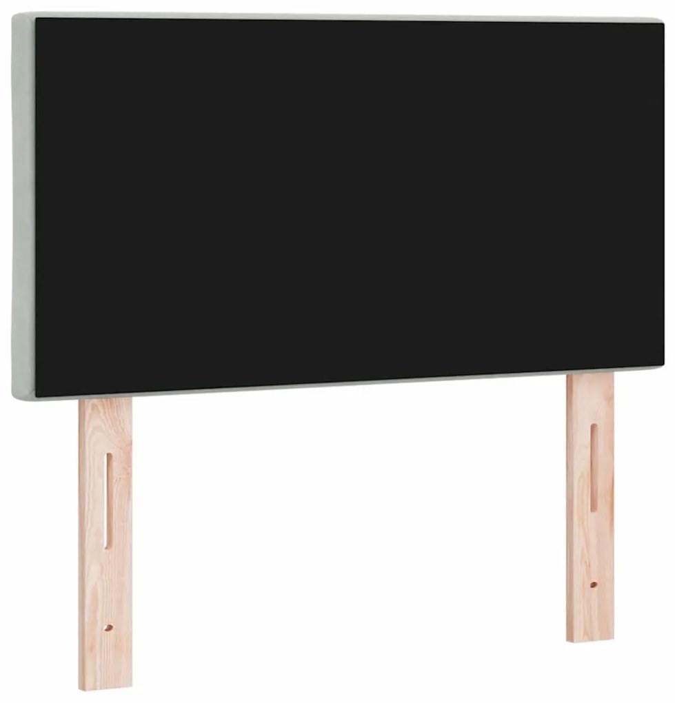 Cabeceira Cinza Claro com Design de Diamante da – 80cm de Veludo