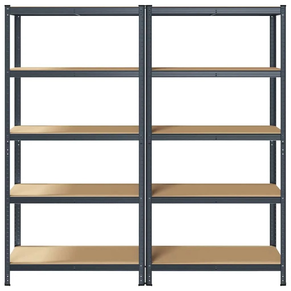 Prateleiras de armazenamento de 5 camadas 2 pcs aço antracite