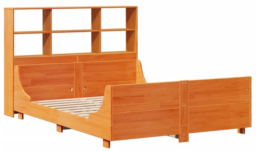 Cama com estante sem colchão 140x190 cm madeira maciça