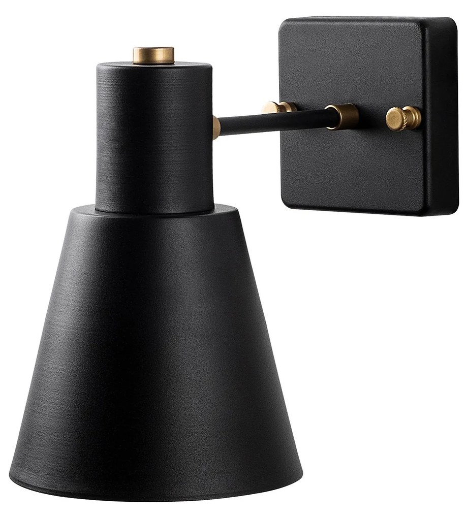 Candeeiro de Parede Funnel – Preto e Dourado – 14 x 24 x 21 cm