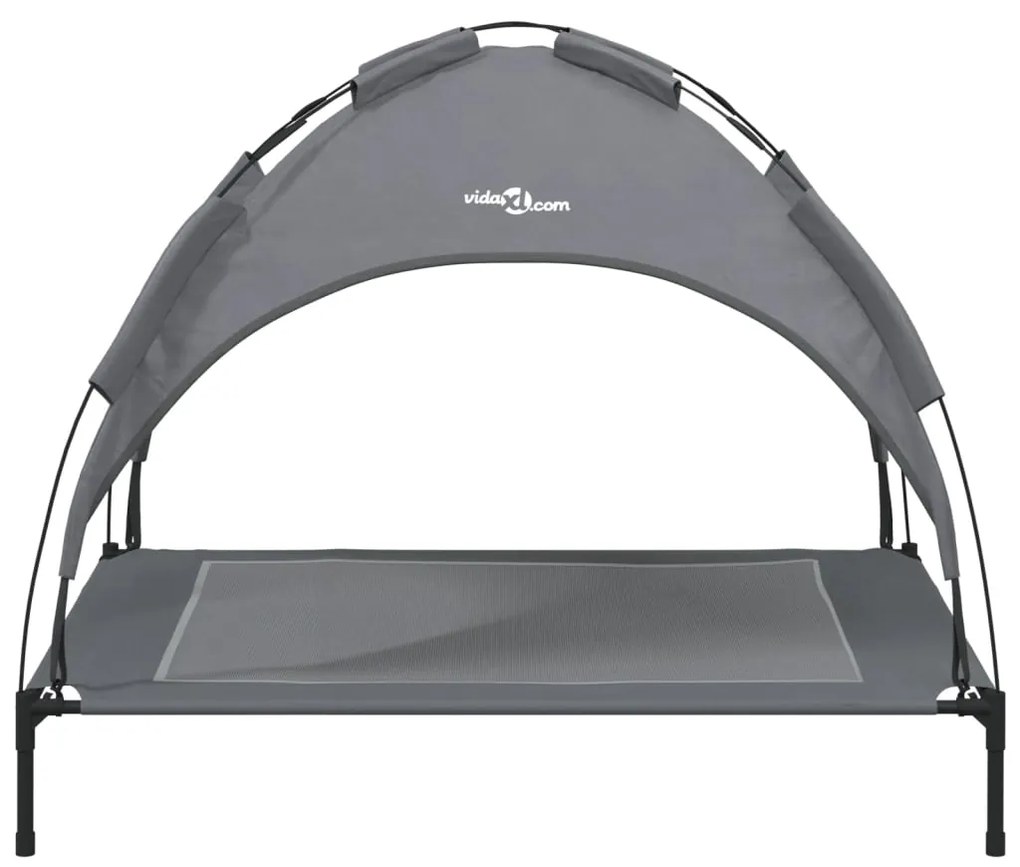 Cama para cães com toldo tecido oxford e aço antracite