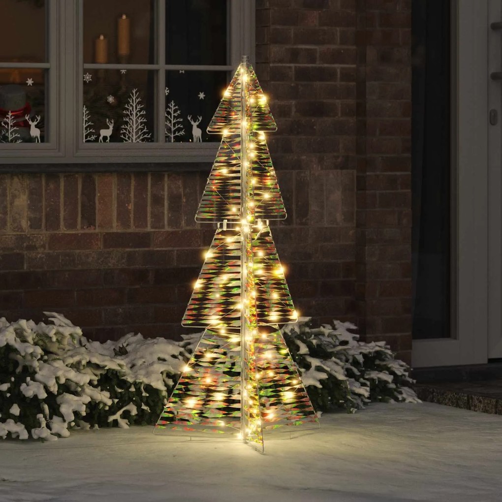 vidaXL Árvore de Natal com 100 LEDs Branco quente 120 cm PET