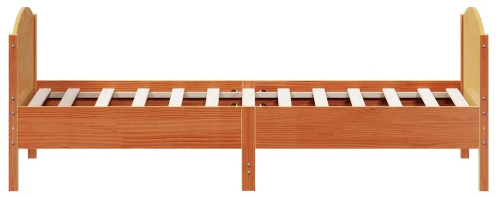 Cama sem colchão 100x200 cm pinho maciço castanho-mel