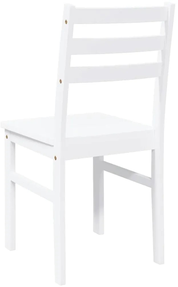 Cadeiras de jantar 2 pcs madeira de seringueira maciça branco