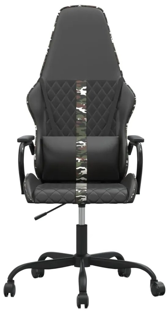 Cadeira gaming massagens couro artificial camuflagem e preto