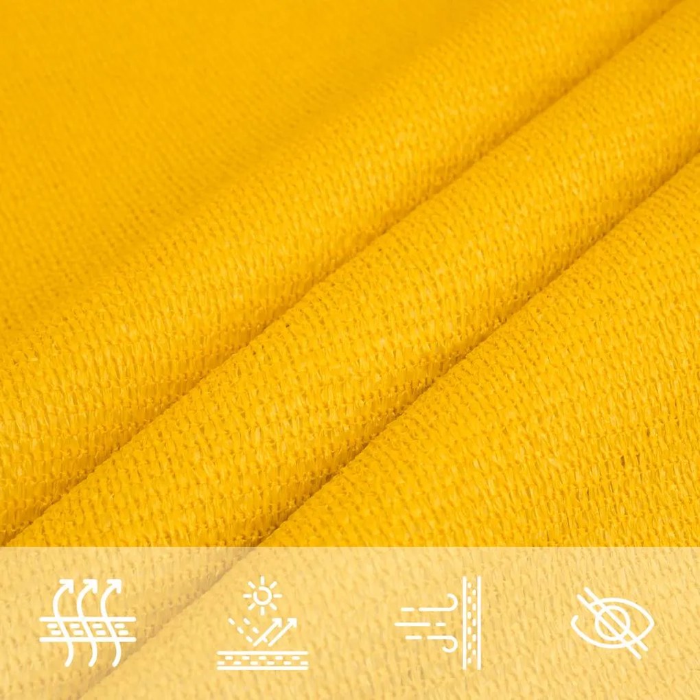 Para-sol estilo vela retangular 160 g/m² 5x8 m PEAD amarelo