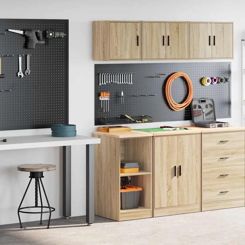 vidaXL Armários de garagem 2pcs derivados de madeira carvalho sonoma