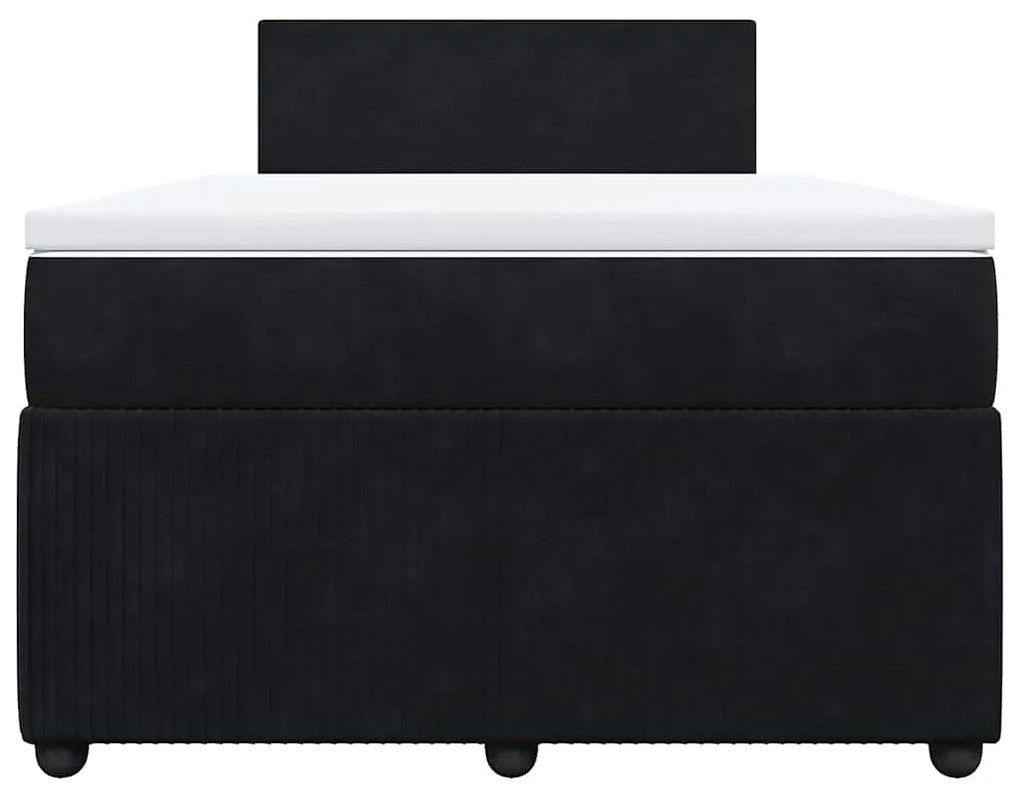 Cama boxspring com colchão 120x200 cm veludo preto