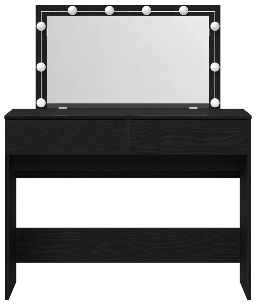 Toucador com LED Carvalho Preto 100x40x120 cm