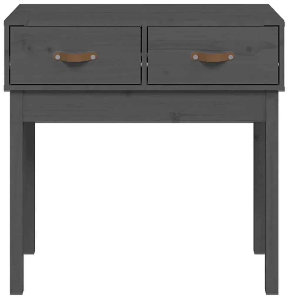 Mesa consola 76,5x40x75 cm madeira de pinho maciça cinzento