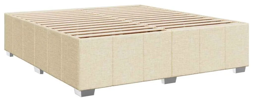 Cama com molas/colchão 200x200 cm tecido cor creme