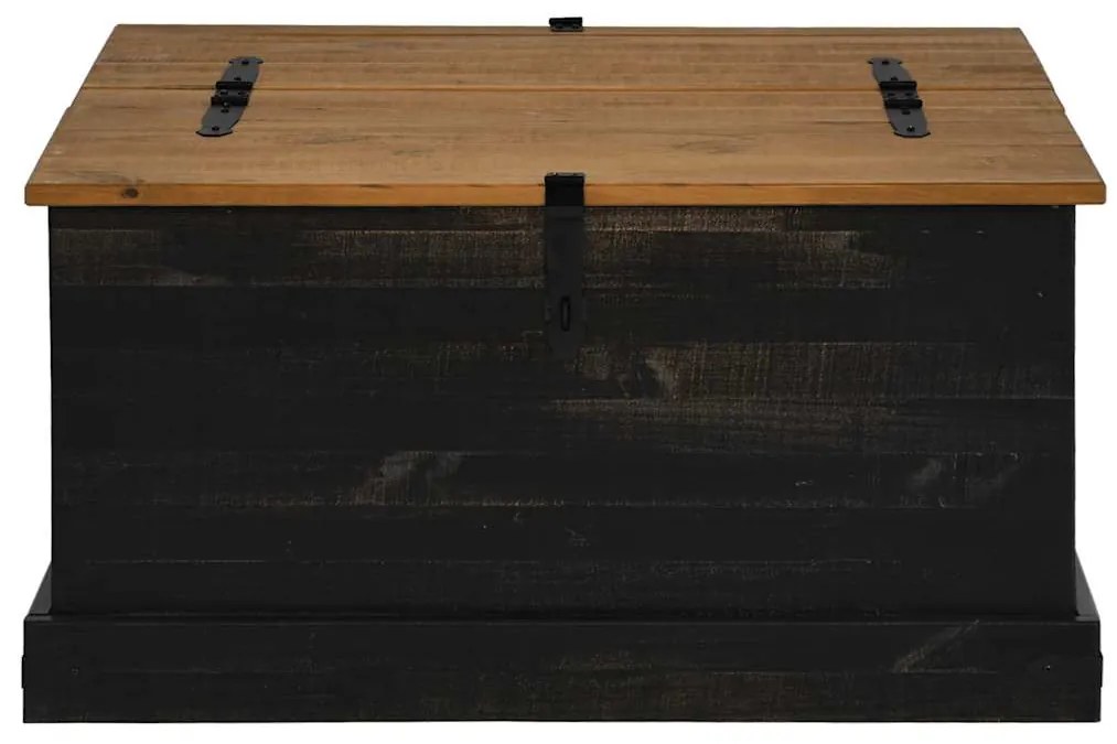 Caixa de arrumação HALDEN 91x91x47 cm pinho maciço preto