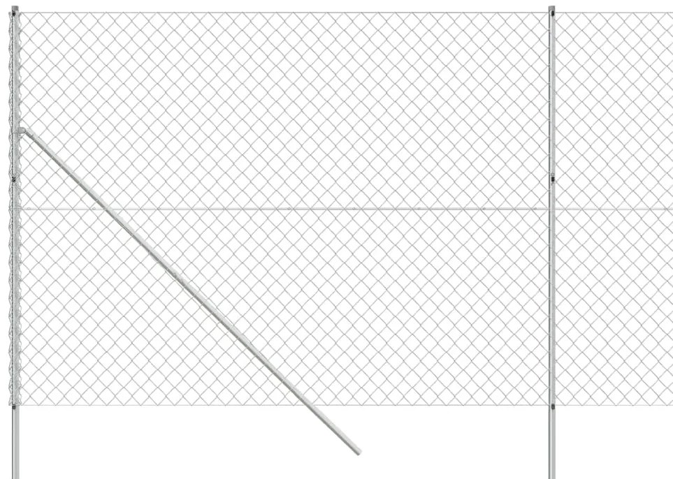 Cerca de arame 1,6x25 m prateado