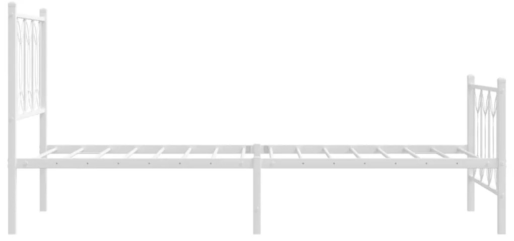 Estrutura de cama com cabeceira e pés 90x200 cm metal branco