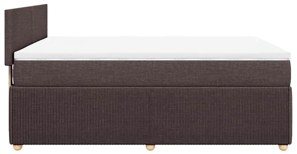 Cama com molas/colchão 140x200 cm tecido castanho-escuro