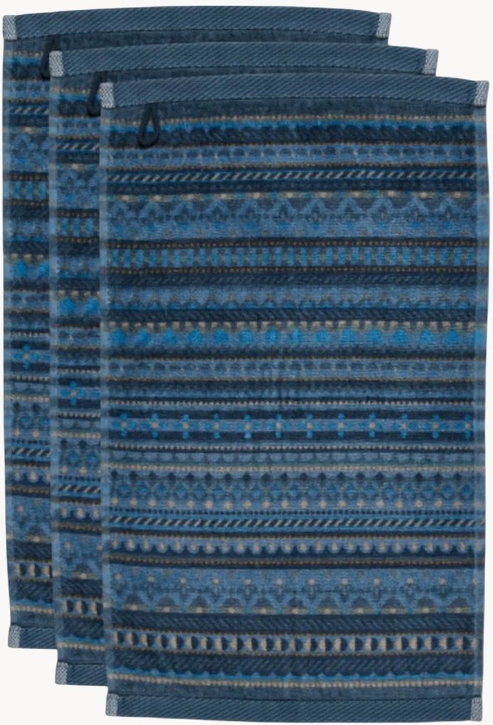 Toalhas em veludo e algodão felpudo Geometric Print, conjunto de 3