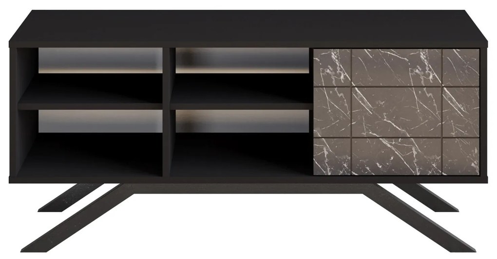 Móvel TV North – Preto Mármore – 130x38,6x58,6 cm