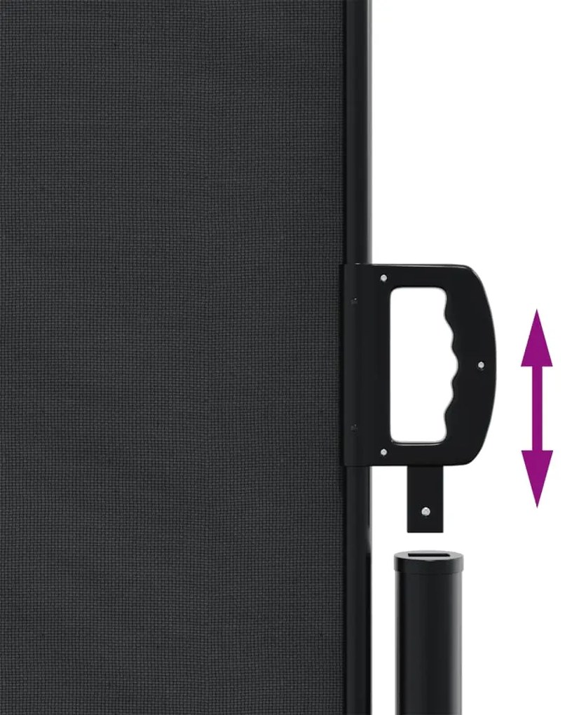Toldo lateral retrátil 220x1200 cm preto