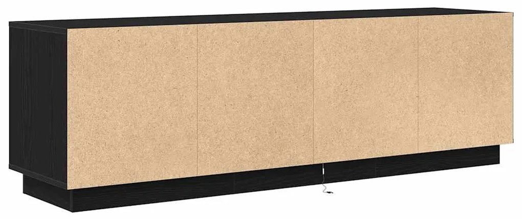 Móvel de TV com luzes LED 160,5x41x50 cm carvalho preto