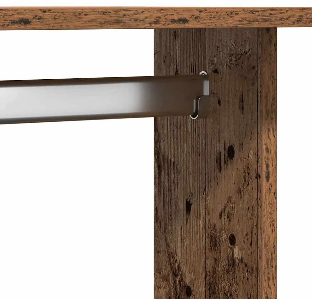 Guarda-roupa com Rodas Madeira Velha 102x38x110 cm Madeira de Engenhar